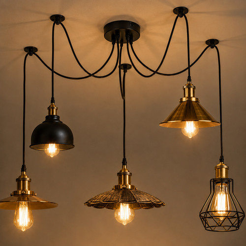 Modern multi arm ceiling - arm, light