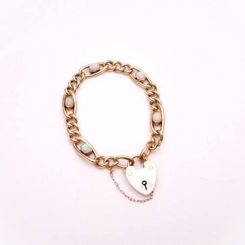 9ct rose gold antique - opal, set