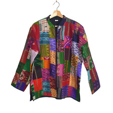 Womens Sz S Patchwork Print