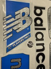 New Balance TC Players Pro EMBOSSED  & metallic cricket BAT STICKER 