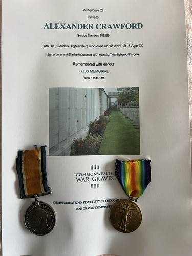 Ww1 medals crawford - medals,