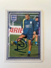 Hand signed football trading card of RIO FERDINAND, ENGLAND FC autograph