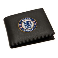 Chelsea FC Black Embroidered Club Crest Wallet Official Merchandise Gift Idea