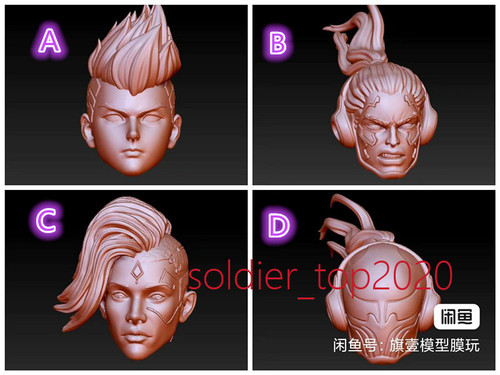 Cyber men girl head - 1:6,
