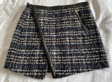 Zara Tweed Skirt Blue White