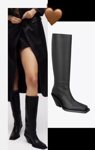 Zara leather knee high cowboy