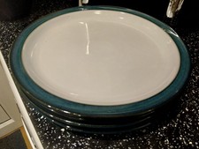 DENBY GREENWICH DINNER PLATES X 4