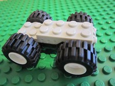 Lego Technic  GREY / BLACK non Electric Pull Back Motor + White Wheels