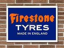 Firestone Tyres Metal Sign Garage Sign Wall Plaque Vintage Retro Man Cave Bar