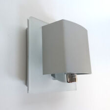 Litecraft Washer Wall Light G9 Square Frosted Glass Fitting - Silver Clearance  