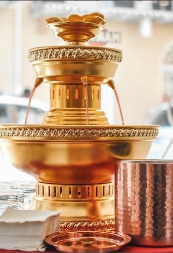 Gold beverage fountain party - fountain,