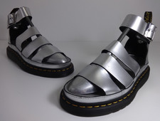 Dr Martens Gladiator Sandals Womens Silver Leather Size 6 UK Clarissa Open Toe