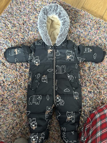 George baby boy black snowsuit - george,