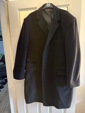 Karl Jackson Black Wool and Cashmere Long Overcoat Size XXL