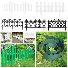 Flexible Plastic Picket Fencing Set Wooden Effect Lawn Border Edge Garden Edging