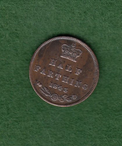 British 1843 half farthing - half,