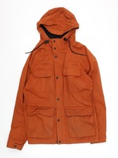 Next Men's Orange Parka Jacket M Hooded Casual
