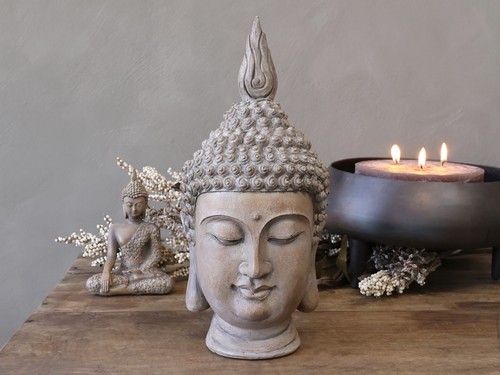Buddha head sculpture latte - buddha,