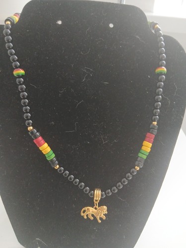 Rastafarian lion necklace - rastafarian,