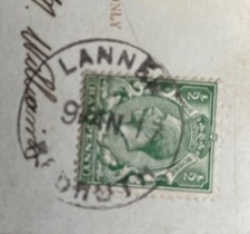 LANNER REDRUTH 1917 27 MM SKELETON CANCEL ON YOUNG GIRL LOVING EASTER THOUGHTS