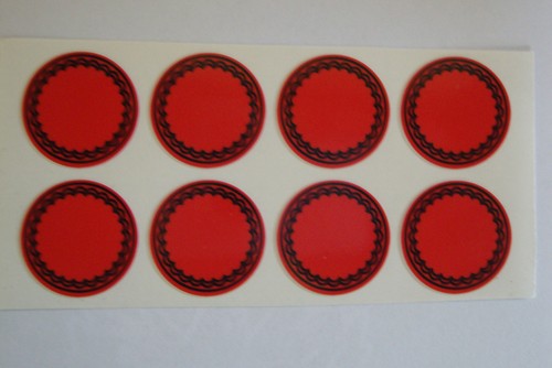 Red stickers 1 crown - ,