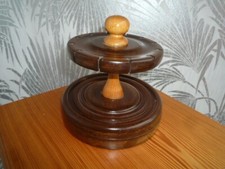 VINTAGE WOODEN REVOLVING DISPLAY STAND SOUVENIER SPOONS ??  GORGEOUS PATINA