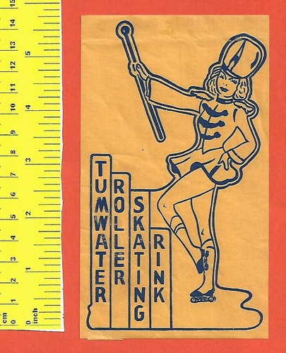 Vintage roller rink decal - roller,