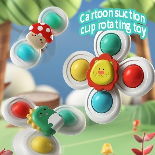 3pcs suction cup rotating toys - 3pcs,
