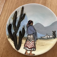 Vintage Martin Boyd Mexican Scene  hand painted by known artist  1950s 