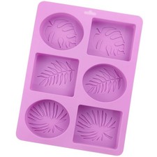 Leaf Shape Embossed Palm Silicone Soap Mould Lace Wax Melts Bar Resin Candle