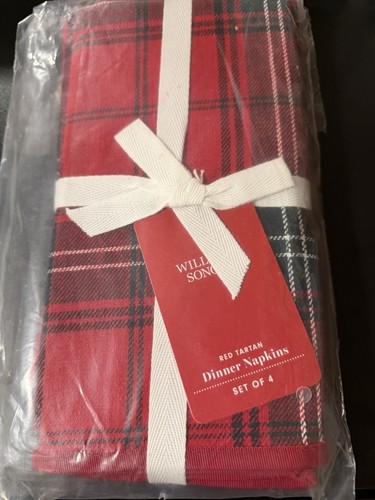 Nwt williams sonoma red tartan - nwt,