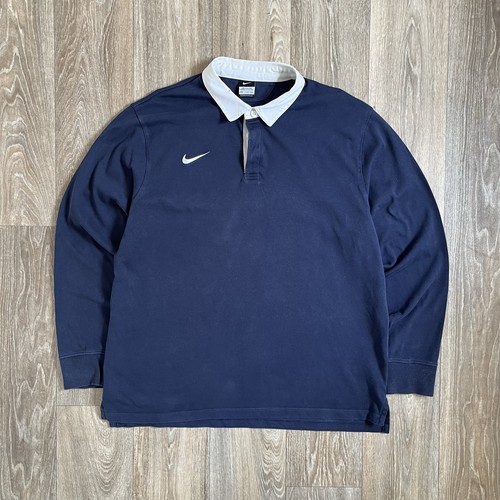Vintage nike navy rugby shirt - nike,