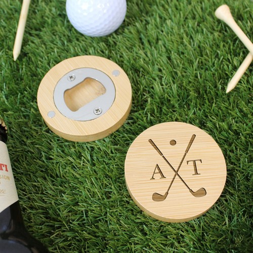 Golf gift wooden bottle - wooden, opener