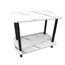 Small 2 Tier Oak Finish Side Table with Shelf Office Bedroom Coffee End Table