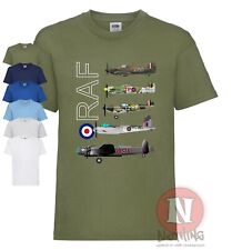 RAF WW2 aircraft T-shirt Spitfire Lancaster Typhoon Hurricane Mosquito kids tee