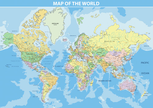 Map the world - map, poster