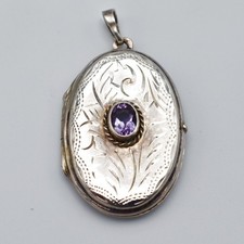 Vintage Solid Silver Amethyst