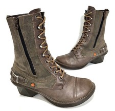 Ladies The ART Company Brown Victorian Lace up Heel Calf Boots Size UK 6 (eu39)