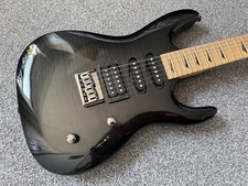 2009 Kramer Striker 211 electric guitar super strat HSS string thru Black Flame