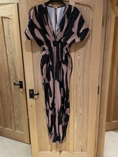 Women’s, Wide Leg Brown And Black Jumpsuit, Size 12/14
