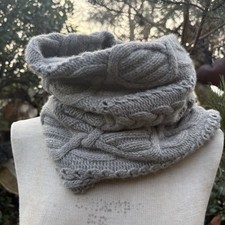Pale Grey Jigsaw Cable Knit
