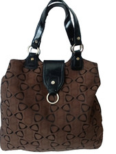 Liz Claiborne Handbag Large Duffle Shoulder Bag Brown Lined inside Pockets Compa