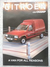 Citroen C15 Champ C15E 600 C15D 765 Van Chassis Cab UK Market Brochure 1992