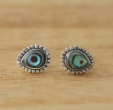 Abalone Shell 925 Sterling Silver Teardrop Stud Earrings Gift Boxed