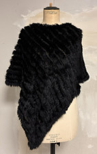 Black Rabbit Coney Fur Poncho