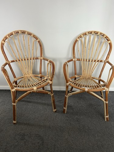 Vintage mcm bamboo wicker - vintage,