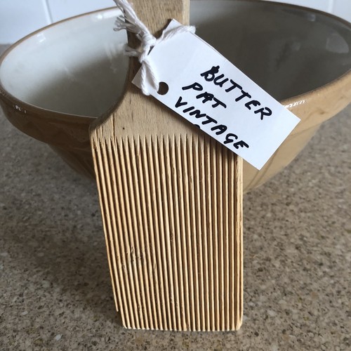 Vintage butter pat - butter, wooden
