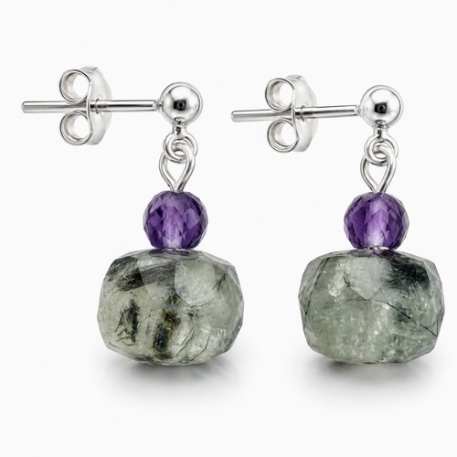 Labradorite and amethyst 925 - and,
