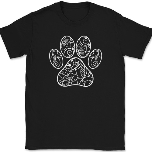 Floral paw shirt beautiful - floral, t-shirt