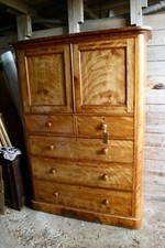 Antique Arts & Crafts c1880 Housekeepers Cupboard Cabinet Linen Press